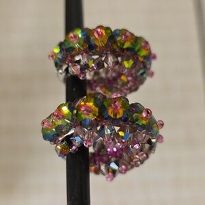 🔥Colorful Crystal Hoop Clip Earrings